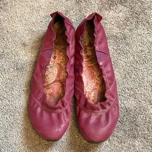 Dark plum suede flats